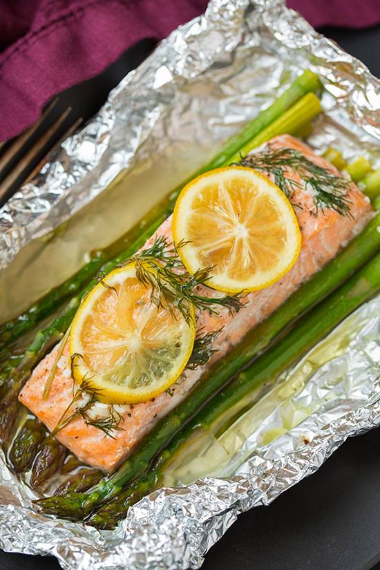 Baked Salmon & Asparagus in Foil - Chelsea Young