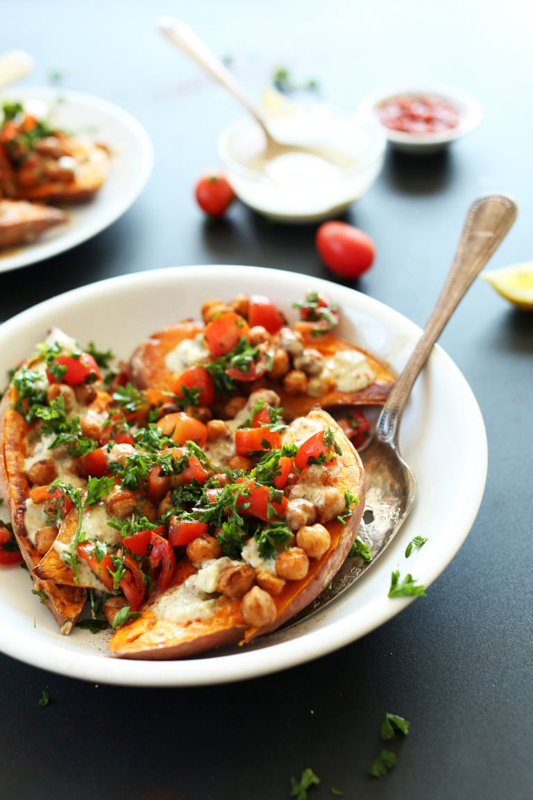 Mediterranean Stuffed Sweet Potatoes
