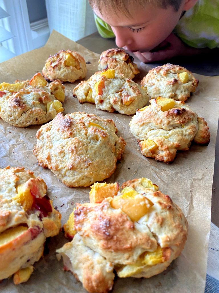 Peach Scones with Sourdough Starter