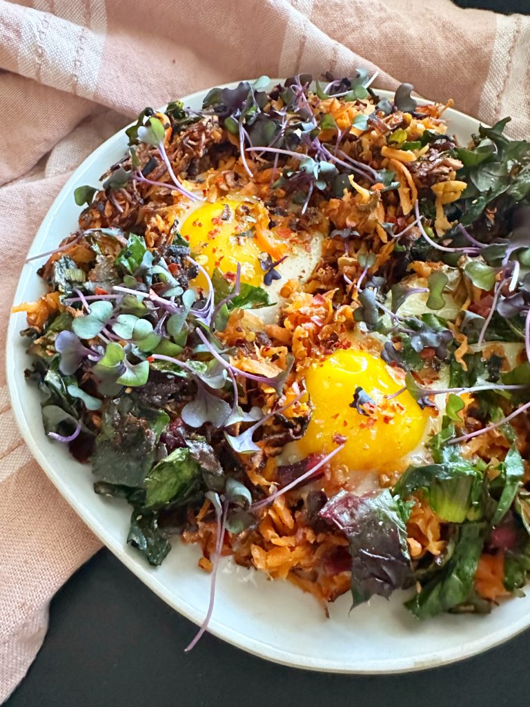 Sweet Potato Hash & Fried Eggs