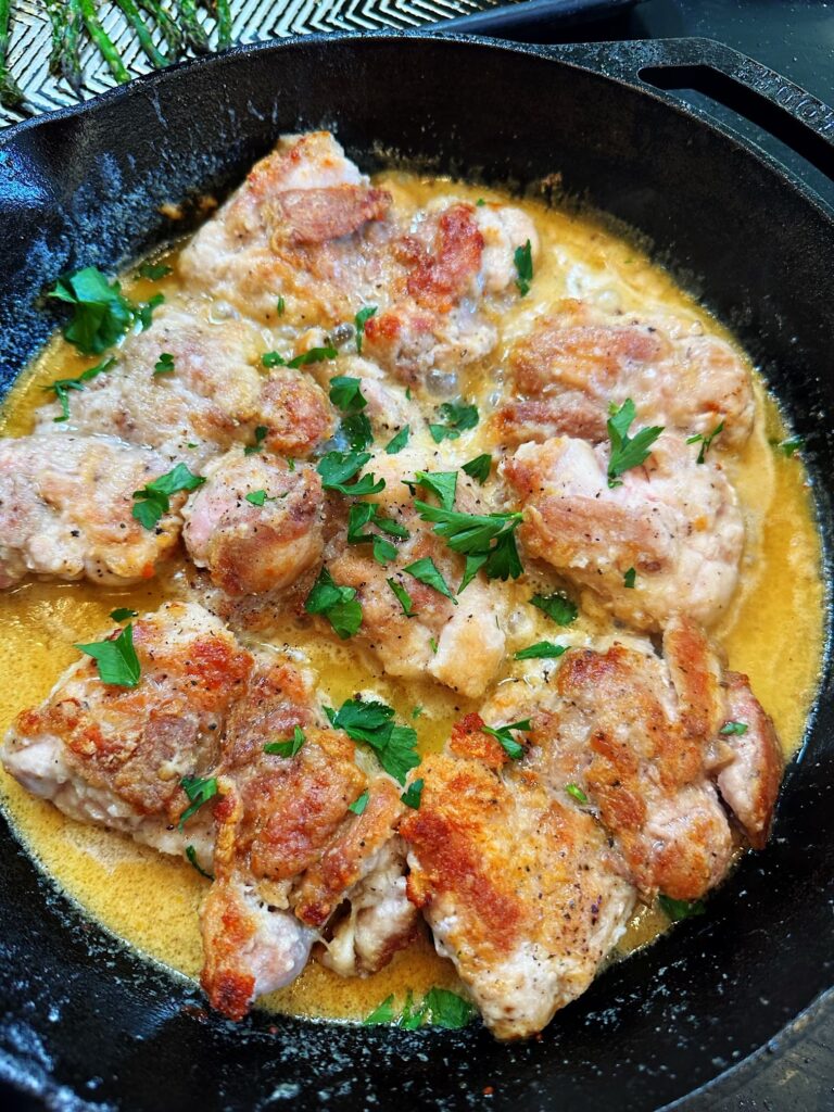 Honey Dijon Chicken Thigh Skillet
